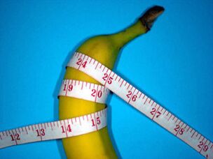 the banana and the centimeter symbolize an enlarged penis